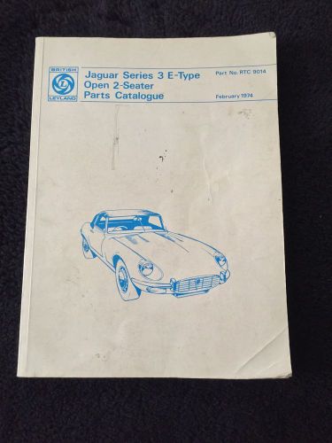 Jaguar series iii e-type xke v12 convertible parts catalogue 1974 rtc 9014 oem