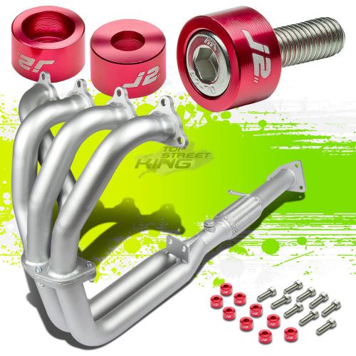 J2 for h23 bb2 ceramic exhaust manifold flex 4-2-1 header+red washer bolts