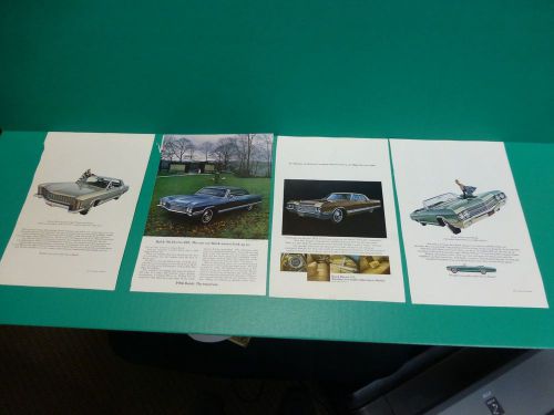 Lot of 4 advertisements for 1965 - 1966 buick rivera, electra 225, lesabre ab61