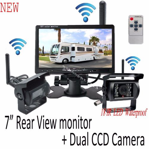 For truck rv wireless pair ir backup ccd camera+hd 7 inch reservsing monitor kit