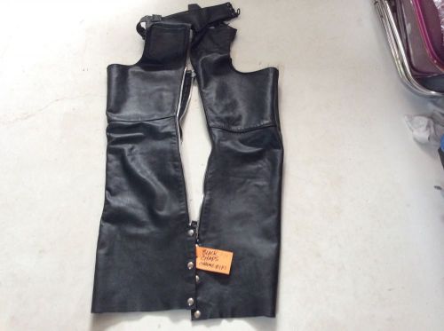 Chaps black leather small made usa universal rider brand