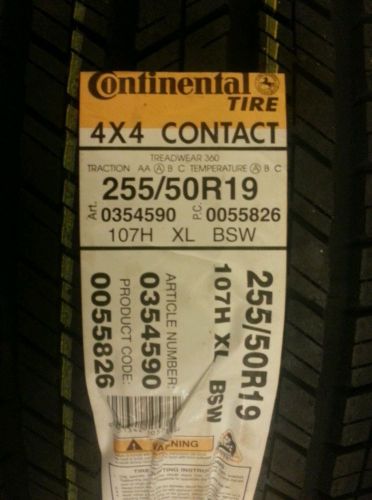 (4) continental tire conti 4x4 contact 255/50r19 tires
