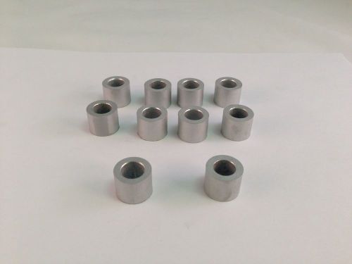 10 aluminum bolt spacers - 5/8 od x 3/8 id  x 1/2&#034; long made in the usa   j1-3