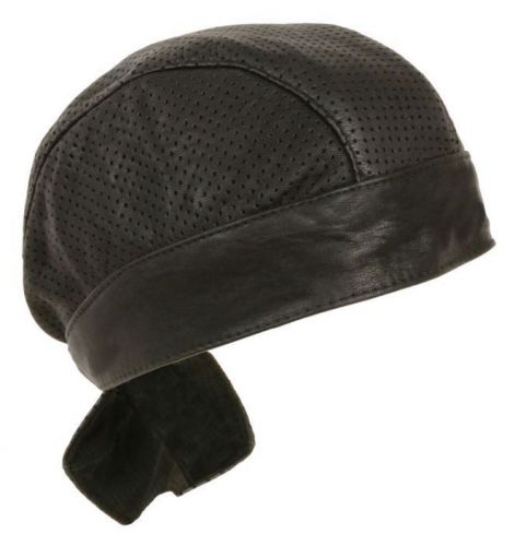 Milwaukee leather unisex premium leather perforated skull cap