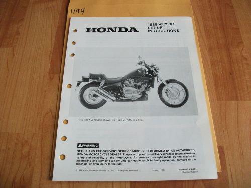 1988 honda vf750c dealer assembly set up instructions manual