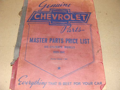Chevroloet master parts price list   6 cyl 1929-1941