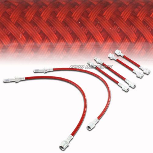 93-98 volkswagen jetta/golf/gti front &amp; rear stainless steel brake lines red