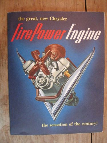 1950 chrysler early hemi v8 engine sales brochure