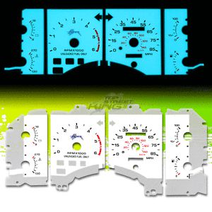 Indiglo glow gauge+harness white dash for 1990-1993 ford mustang lx 2.3l 85mph