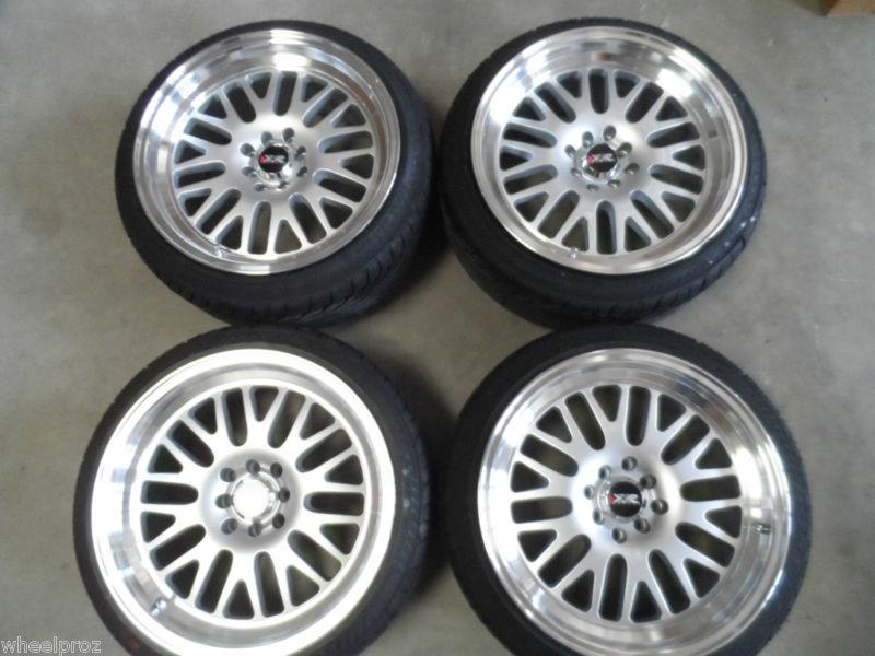 New 17x8 xxr 531 silver w/machine lip wheels w/ uhp tires 4x100/4x114.3 +25