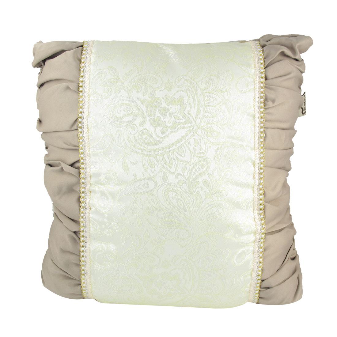 Auto car khaki beige floral pattern zip up closure throw pillow cushion