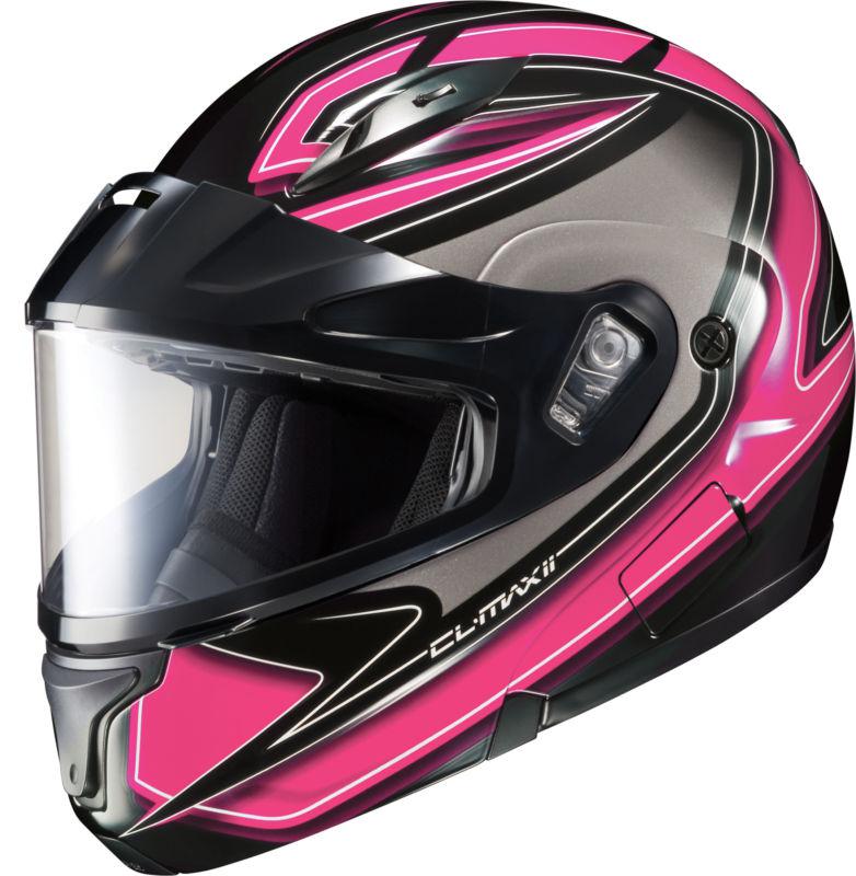 Hjc cl-max 2 zader modular snowmobile helmet pink size medium
