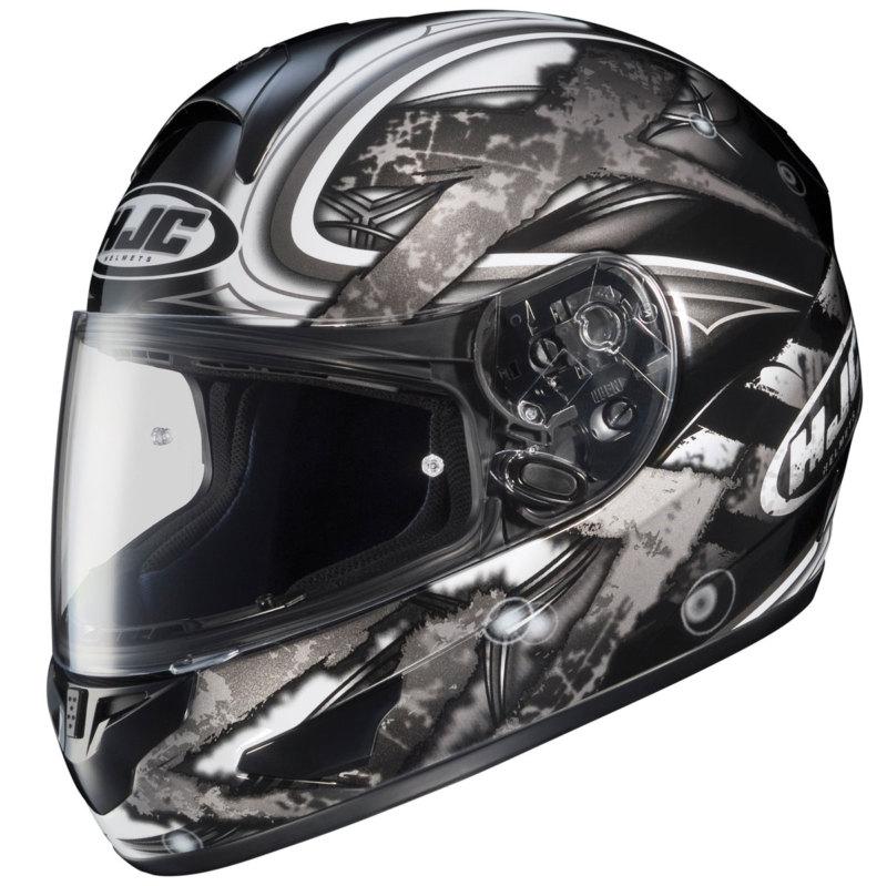 Hjc cl-16 shock motorcycle helmet black, dark silver, silver large