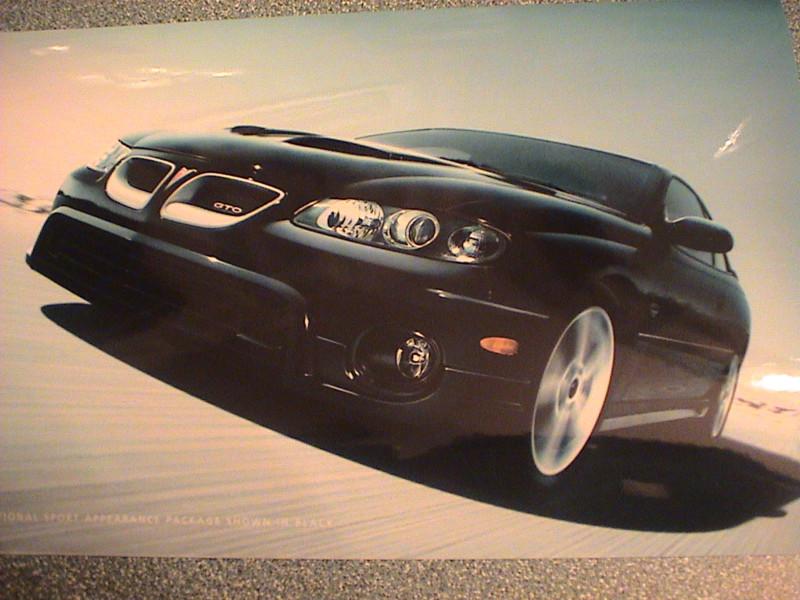  black 2006 pontiac gto 2+2  scoops  final year  of the hero gloss  photo poster
