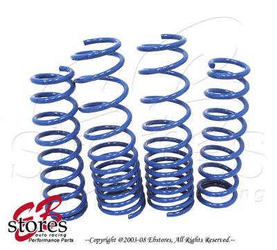 Blue lowering springs front and rear 4pcs subaru wrx sti 08-11 5-door