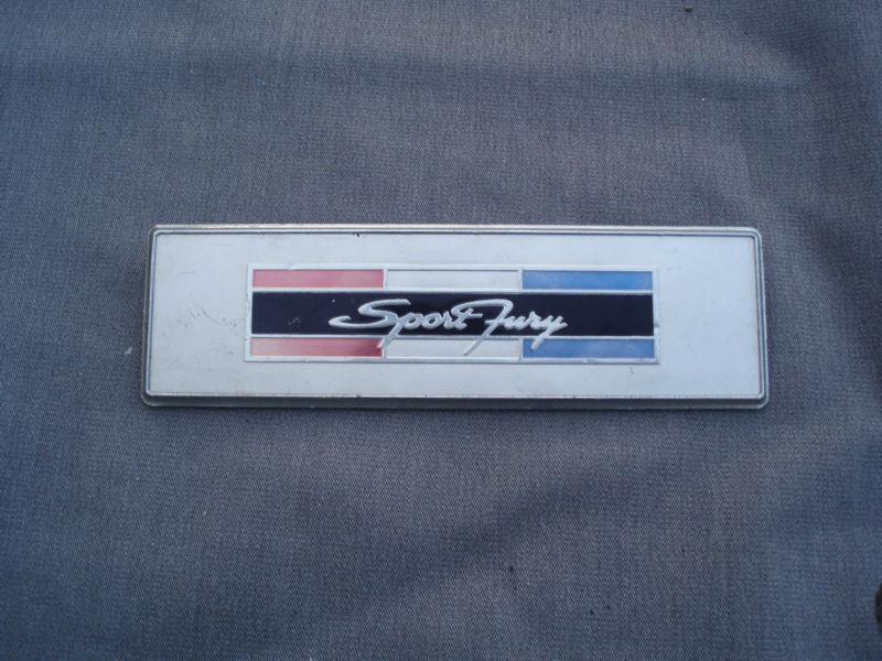Vintage plymouth sport fury emblem