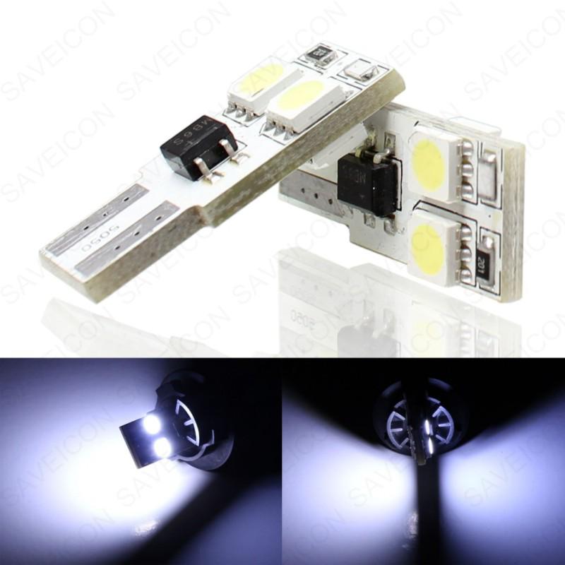 2 x white 4-smd canbus error free led parking eyelid lights bulbs 2825 t10 168