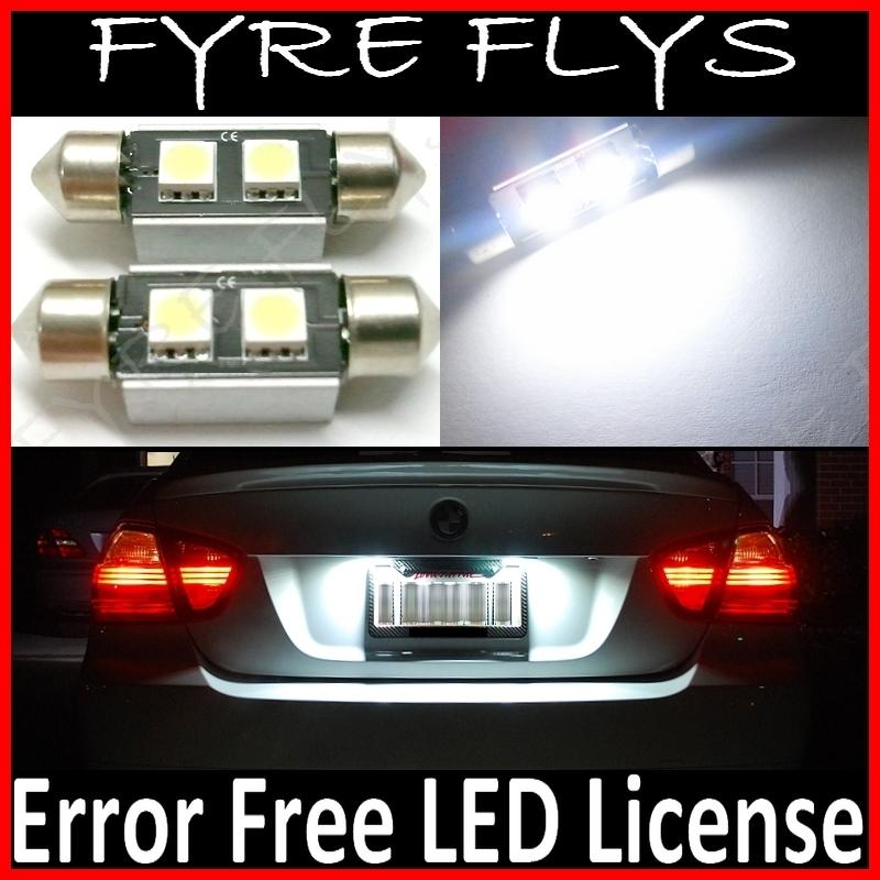 White canbus error free led license plate lights 6418 c5w 36mm festoon tag #d7