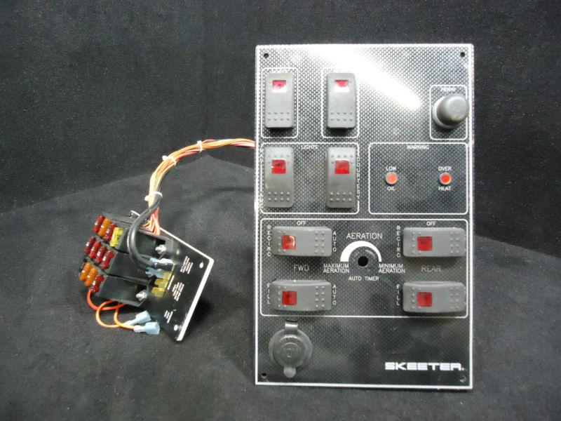 Skeeter switch panel with fuse box 11.5" x 7.25"  marine / boat control 