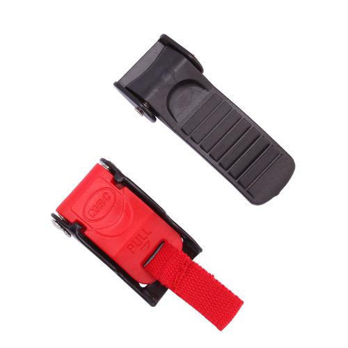 2x new motorcycle motorcross helmet plastic pull buckle button red with black 