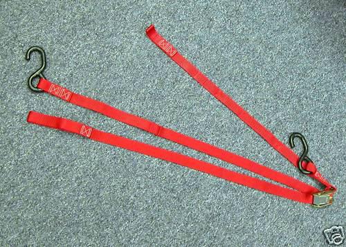 2 new motorcycle atv tie down straps w/ soft tie loop