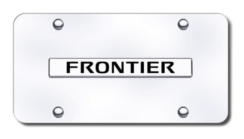 Nissan frontier name chrome on chrome license plate made in usa genuine