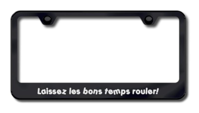 Laissez laser etched black license plate frame made in usa genuine