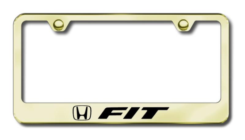 Honda fit  engraved gold license plate frame -metal made in usa genuine
