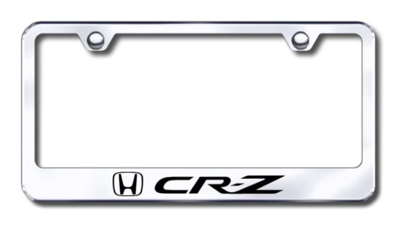 Honda crz  engraved chrome license plate frame -metal made in usa genuine