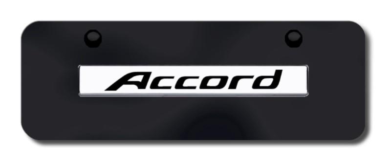 Honda accord name chrome on black mini-license plate made in usa genuine