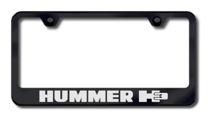 Gm hummer h3 etched license plate frame-black made in usa genuine