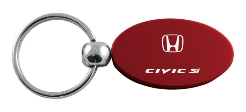 Honda civic si burgundy oval keychain / key fob engraved in usa genuine