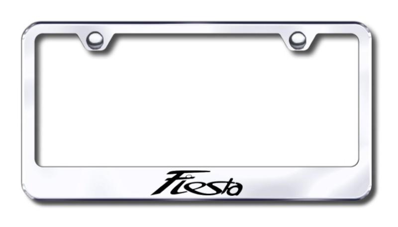 Ford fiesta  engraved chrome license plate frame -metal made in usa genuine