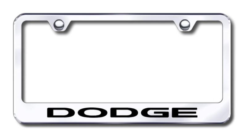Chrysler dodge  engraved chrome license plate frame -metal made in usa genuine