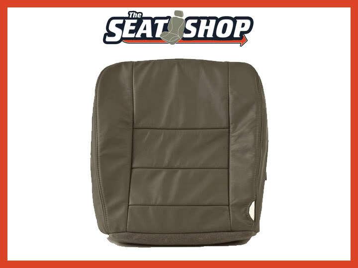 2003 ford f250 350 excursion leather driver bottom seat cover med flint (grey)