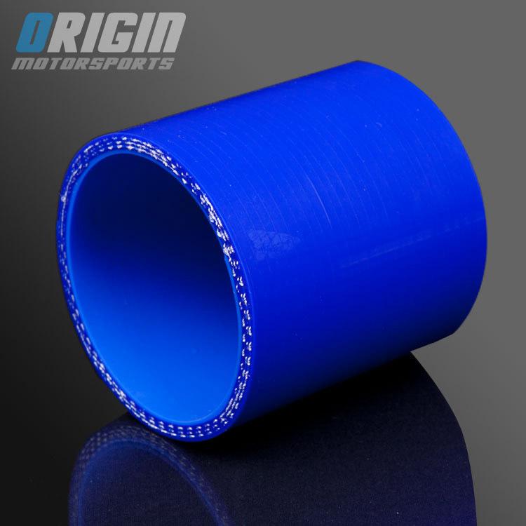 Blue 3" to 3" turbo intake silicone straight hose pipe coupler tube diy id:76mm