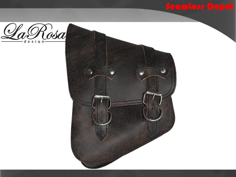 1990 up larosa rustic black leather clasick harley softail rigid left saddlebag