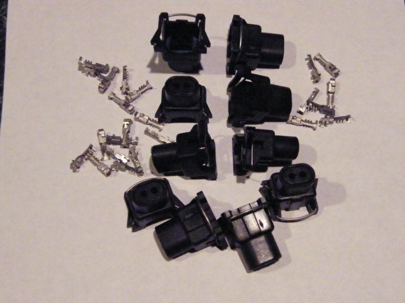 10 delphi ev1 fuel injector connectors, quick release with 16-22 awg terminals