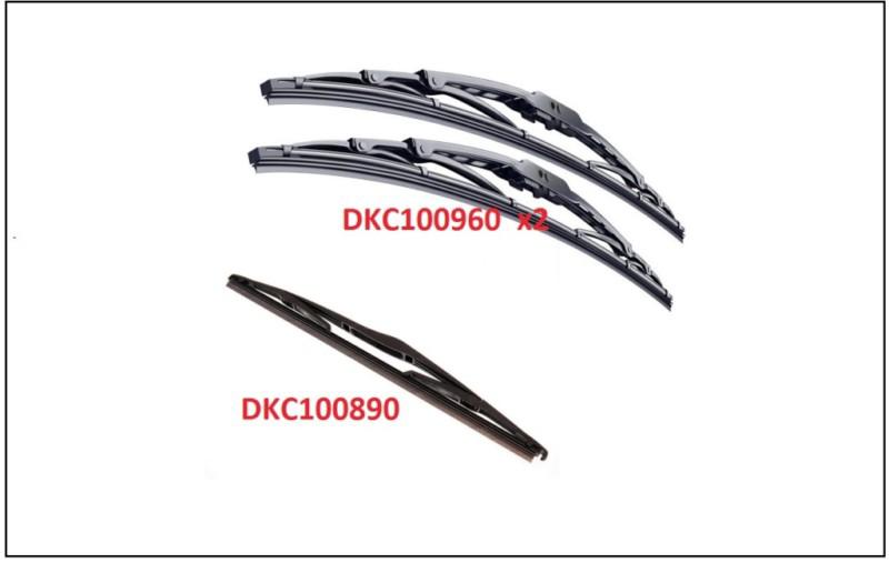 Land rover discovery 2 ii front & rear wiper blades set dkc100890 dkc100960 new