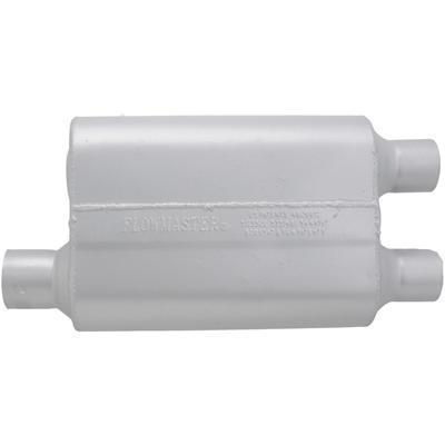 Flowmaster muffler delta flow 40 series 2 1/2" inlet/dual 2 1/4" outlet steel