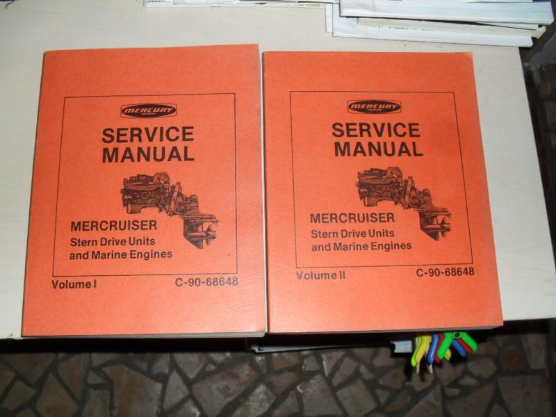 Original mercury mercruiser service manual vol.i and ii c-90-68648 1973