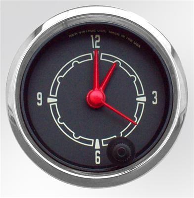 New vintage usa woodward series electrical clock gauge 2 1/16" dia black face