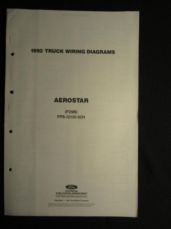 1992 ford aerostar truck electrical wiring diagrams service manual f29b dealer 