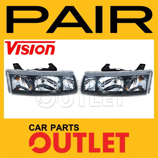 02-04 saturn vue left+right head light lamp pair set assembly replacement new
