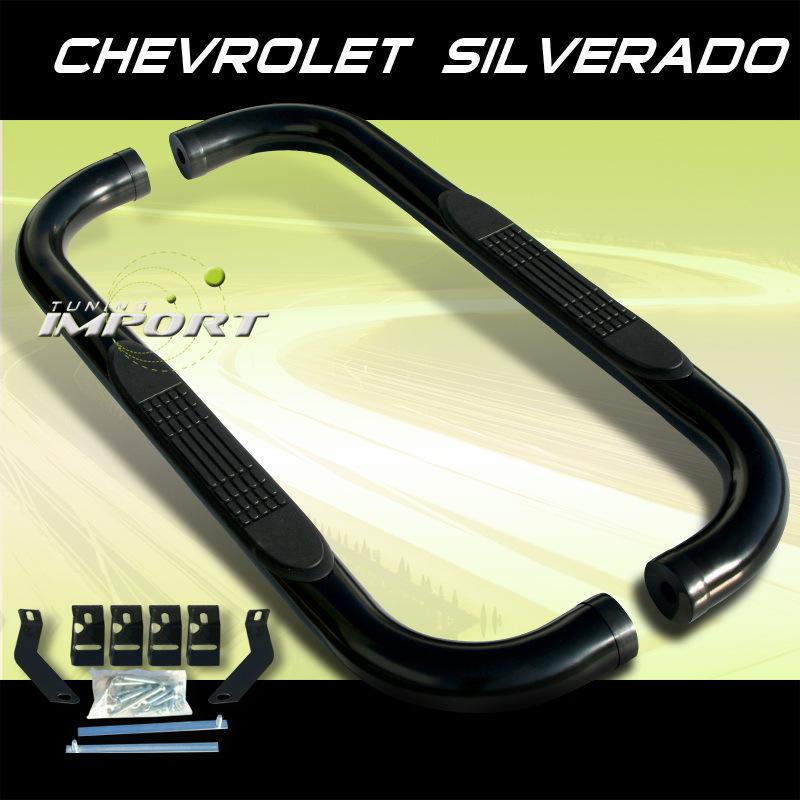 Chevy 99-08 silverado 1500/2500 light duty regular cab black side step nerf bar