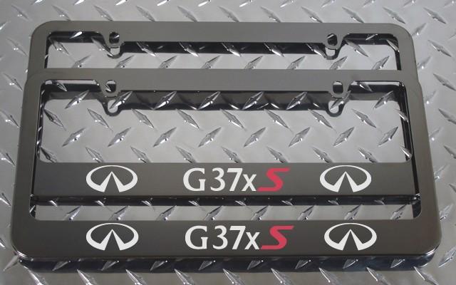 2 brand new infiniti g37xs gunmetal license plate frame + screw caps