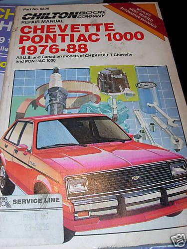 Chevette pontiac 1000 service repair automotive shop manual 76-88 guide book