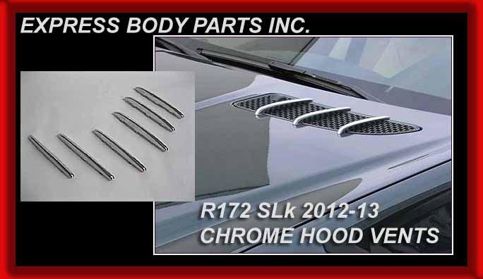 2012 slk r172 slk250 slk55 chrome hood vent moldings slk350 trims fins line