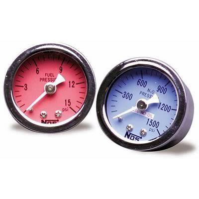 (2) nos fuel pressure mechanical fuel pressure gauge 1 1/2" red face 15900nos