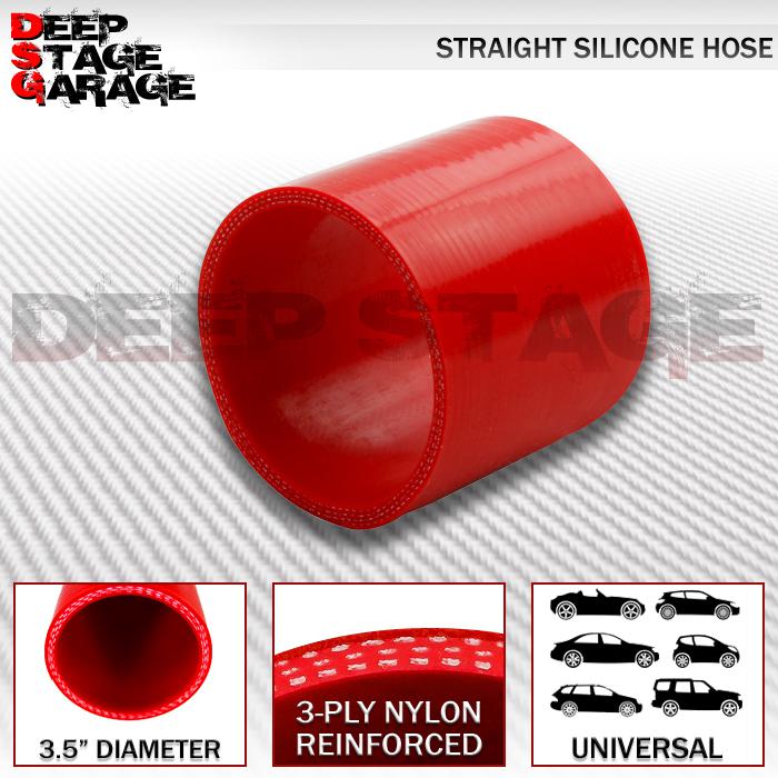 3.5" 3-ply 4mm straight turbo/intake/intercooler/pipe silicone coupler hose red